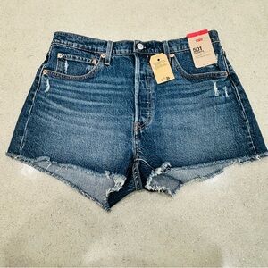 Levi's Women's 501 Original High-Rise Jean Shorts Size 32/Cut Off/Dark Wash